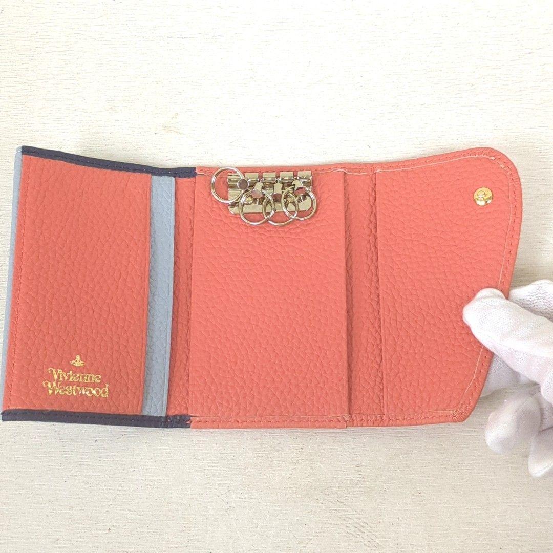 まつ様ヴィヴィアンウエストウッド ダブルフラップ キーケース 4連 オレンジ