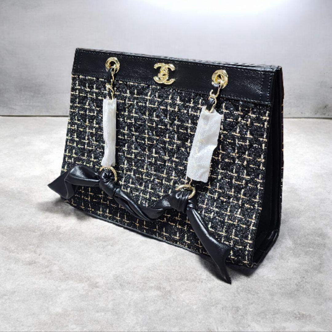 シャネル トートバッグ ツイード ゴールドチェーン ノベルティ