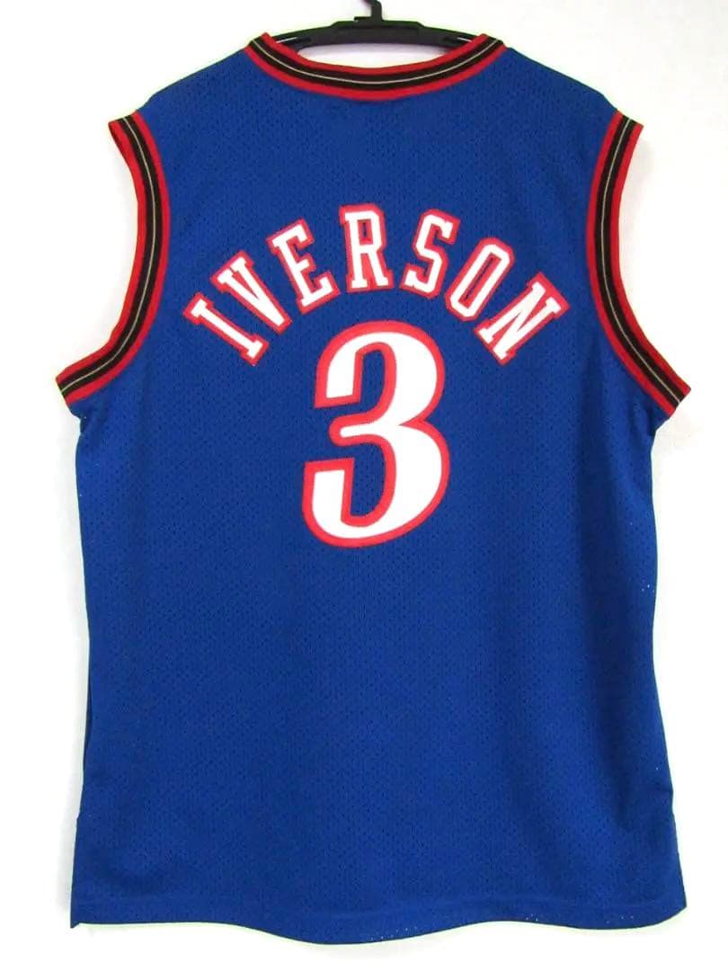 NBA 76ers アレン・アイバーソン IVERSON #3 ユニフォーム 青 - メルカリ
