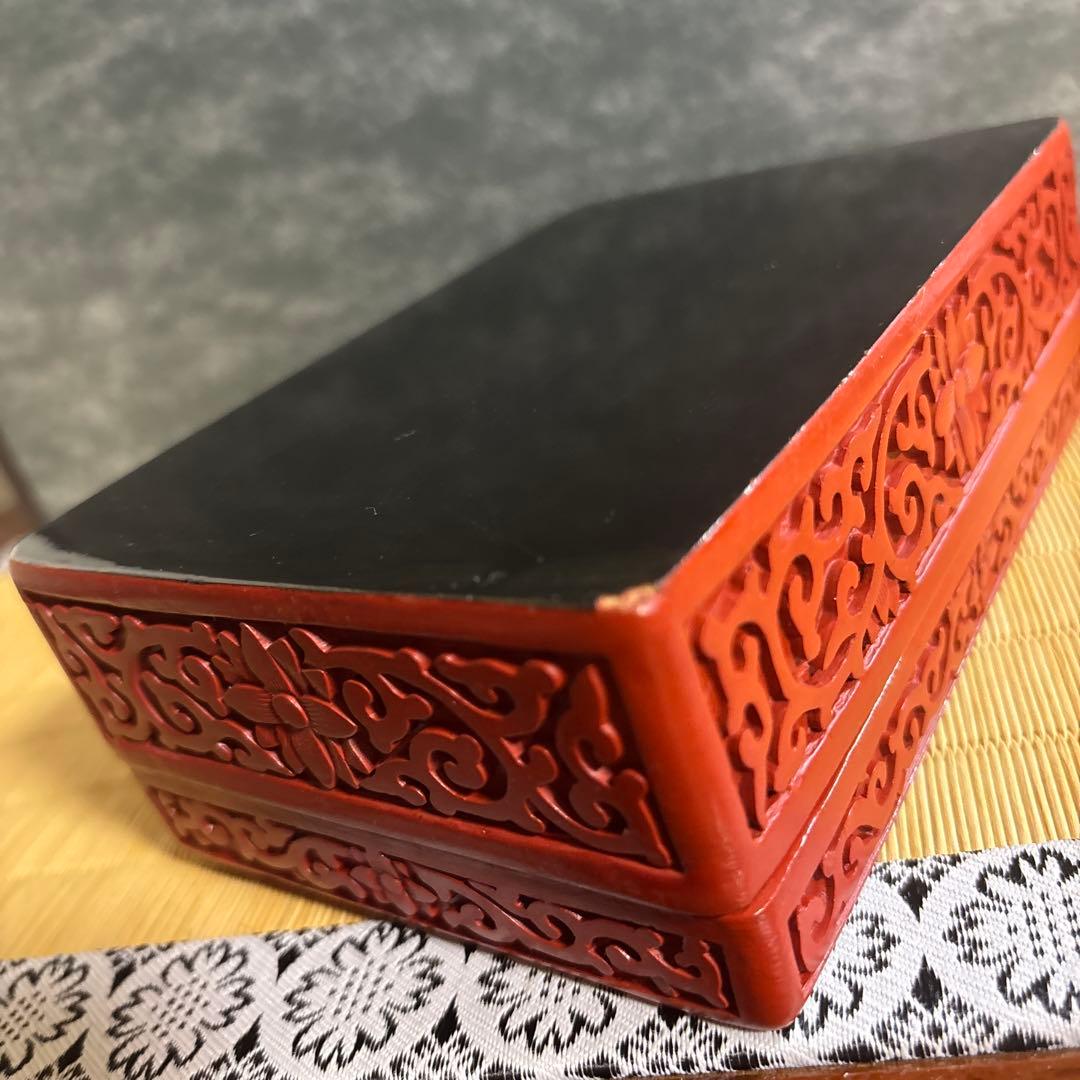 希少 古美術 七宝 堆朱 小物入れ