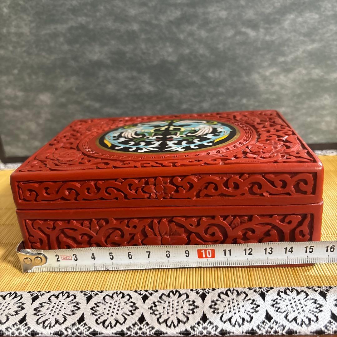 希少 古美術 七宝 堆朱 小物入れ