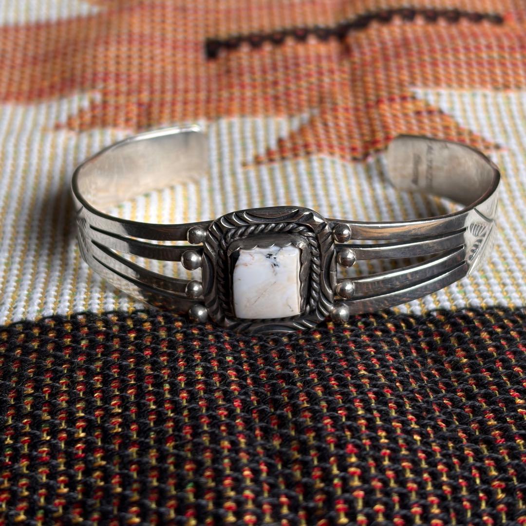 NAVAJO バングル ホワイトターコイズ AL YAZZIE STERLING