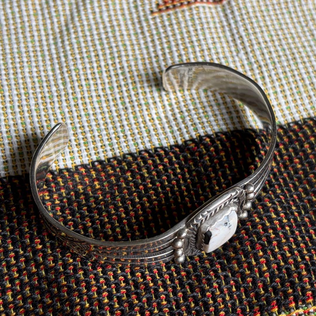 NAVAJO バングル ホワイトターコイズ AL YAZZIE STERLING