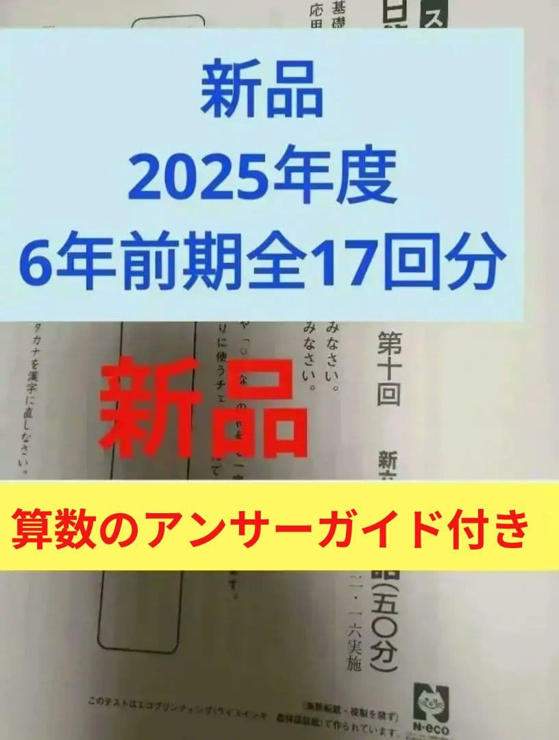 新品 2025年度 日能研 6年生前期 学習力育成テスト 全17回分 - メルカリ