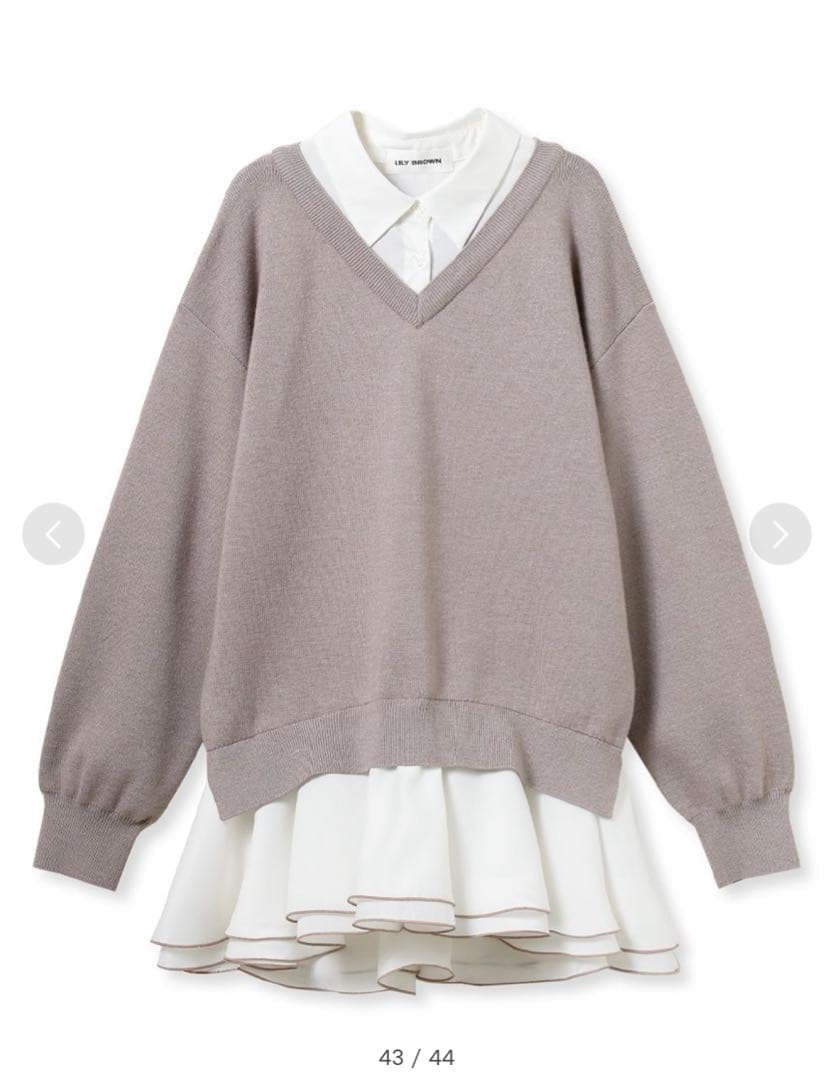 ウサギオンライン 限定カラー】シャツドッキングフリルミニワンピース MOC