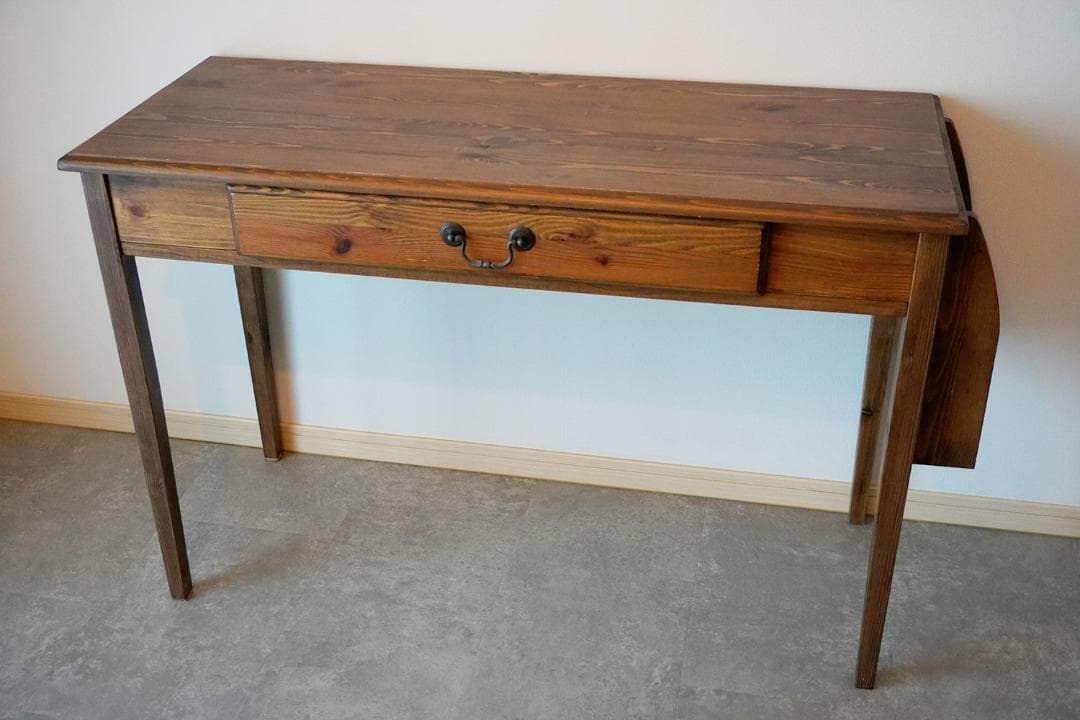 アンティーク デスク 机 引き出し付き 天然木（パイン）110×45×74