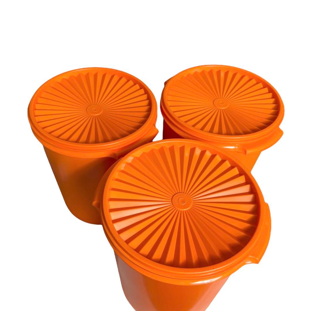 タッパーウェア　マキシデコレーター　オレンジ　5.5L 3個セット