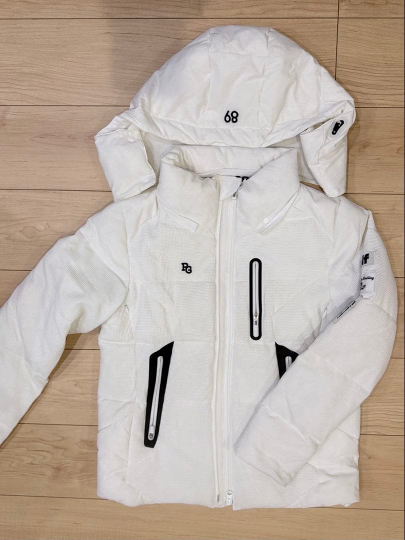 パーリーゲイツ ポリコットワッフル×ドットエアーダウンブルゾン