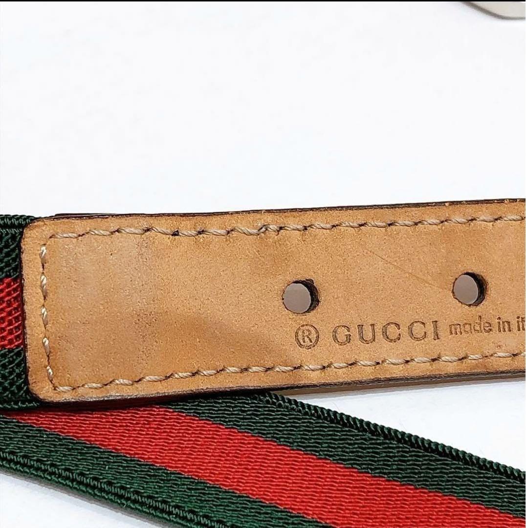 お*ち様 GUCCI ハート型バックル ベルト グリーン/レッド