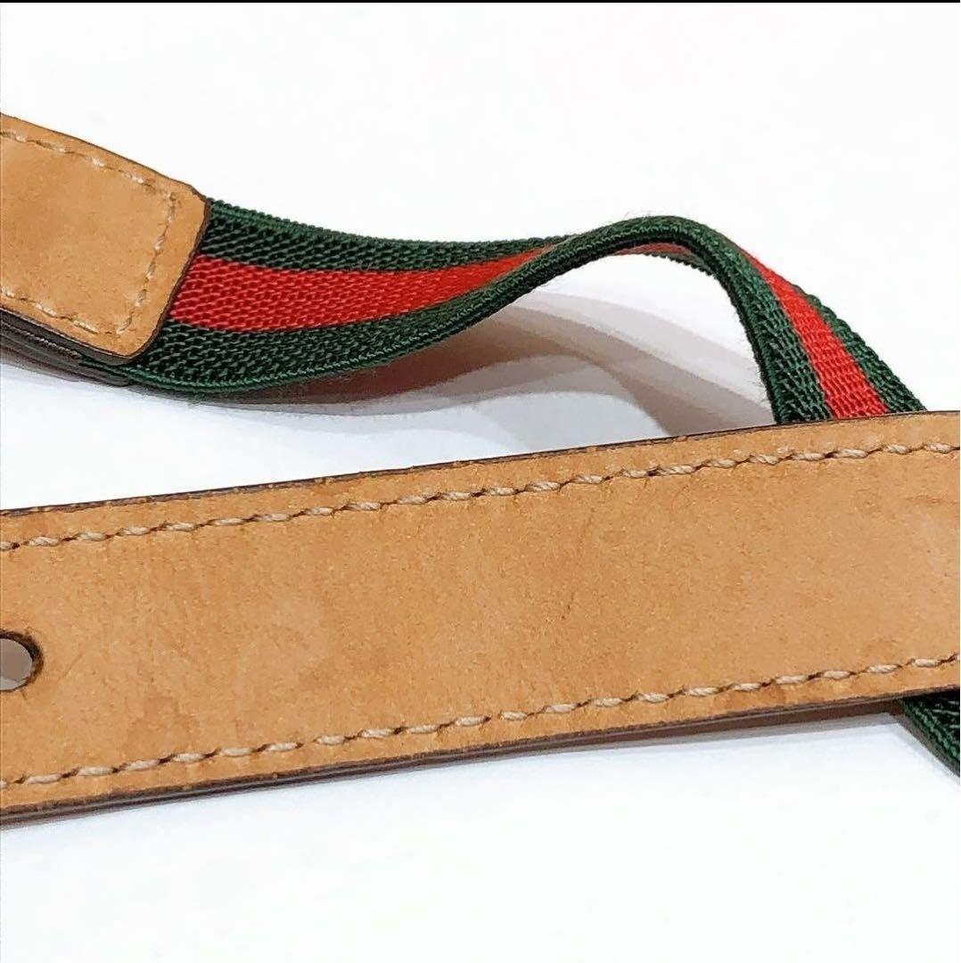 お*ち様 GUCCI ハート型バックル ベルト グリーン/レッド