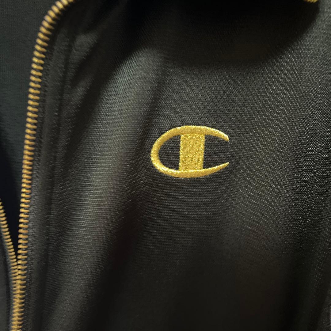 DRESSCAMP チャンピオン　恐竜骨格プリント ジャージ　黒金　ゴールド　L