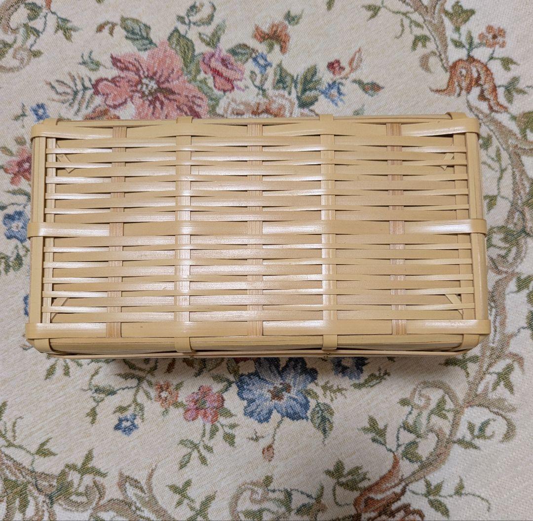 おしろ角物店　竹製 蓋付きバスケット（マスクケース）