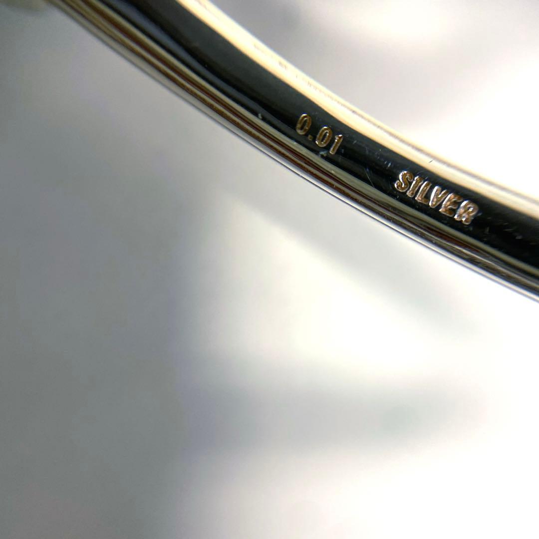 agete シルバーバングル　SV ダイヤモンド　シルバー　装飾　デザイン　彫刻