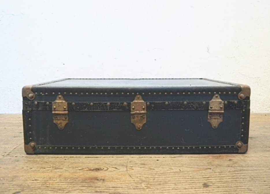 1037 ヴィンテージ トランク バック カバン 収納ケース オブジェ レトロ