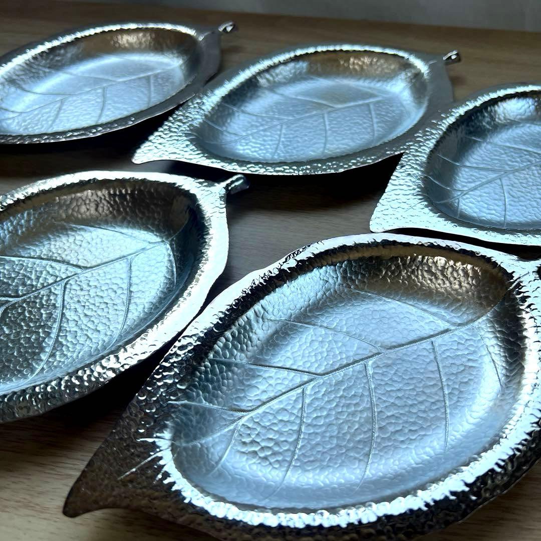 未使用】GINZA WAKO 銀仕上げ 葉 リーフ 皿 プレート 5枚セット - メルカリ