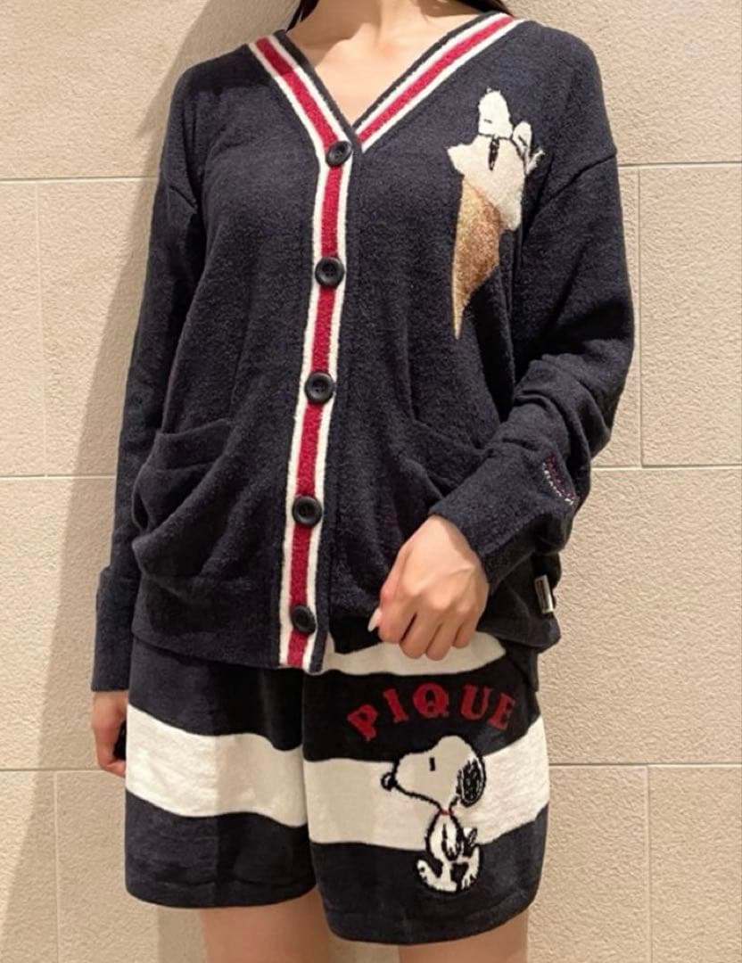 ジェラートピケ PEANUTS スムーズィーカーディガン スヌーピーSNOOPY