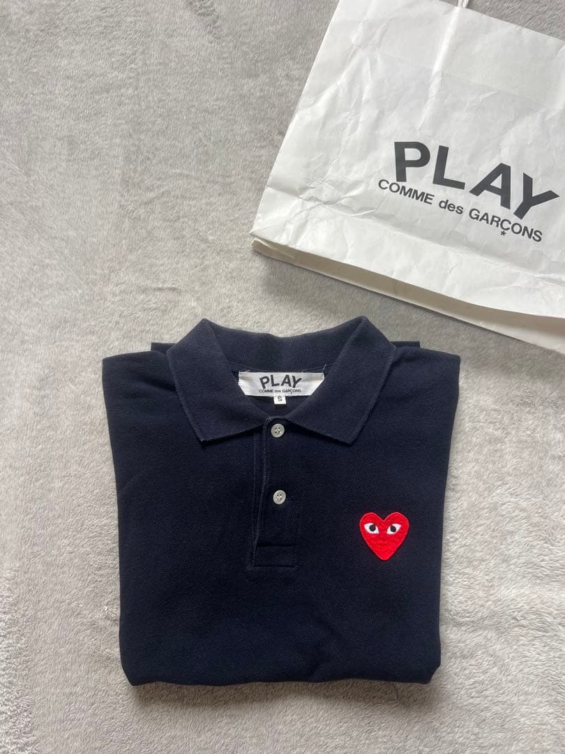 【正規品】COMME des GARÇONS PLAY ネイビー　ポロシャツ S