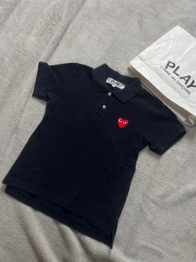 【正規品】COMME des GARÇONS PLAY ネイビー　ポロシャツ S
