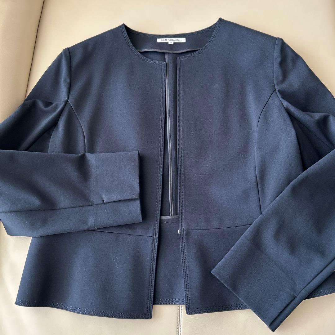23区 セレモニー　ワンピース＆ジャケット　紺40 卒業式　入学式　面接に