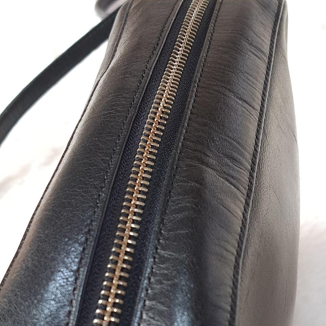 希少　クレージュ　レザー　ショルダーバッグ　BIGロゴ　型押し　ヴィンテージ