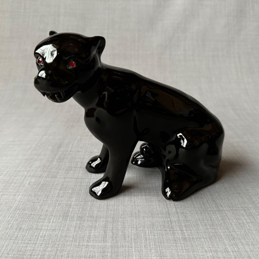 ヴィンテージ ブラックパンサー 黒豹 ペア オブジェ インテリア