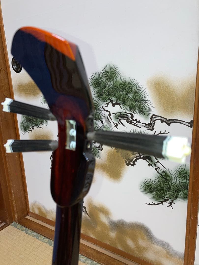 沖縄三線　八重山クルチ　本蛇皮一枚張り！