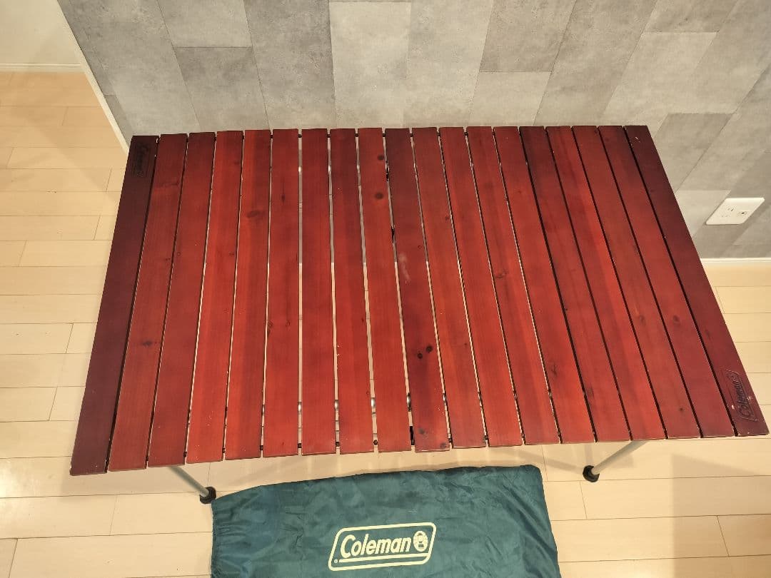 廃盤】Coleman ウッドロール 2ステージ テーブル 折りたたみコンパクト