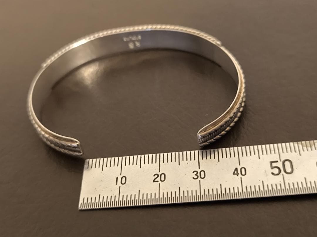 ズニ インディアンジュエリー ターコイズ コーラル スターリング バングル