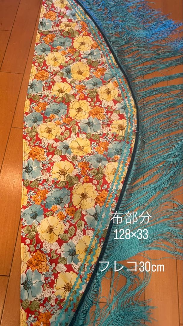 新品☆春カラー☆水色　フラメンコ用花柄シージョ