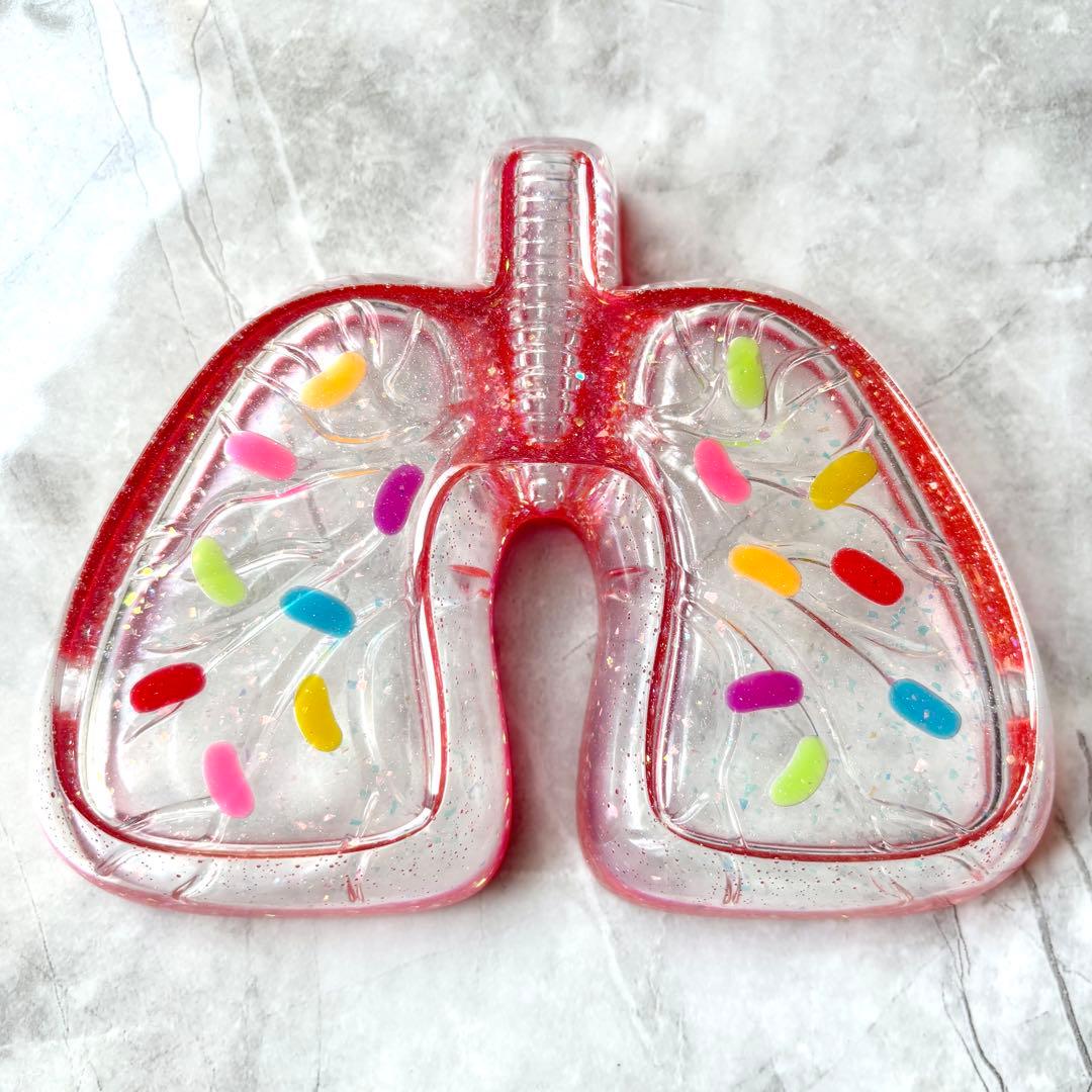 レジン 肺の形の灰皿（肺皿）・小物入れ ゼリービーンズ ピンク - メルカリ