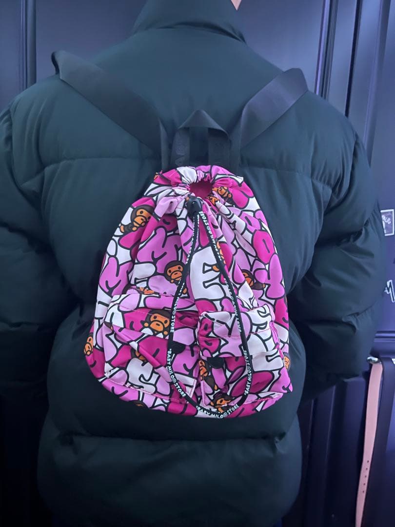 THE BATHING APEドローリングバックパック ピンク