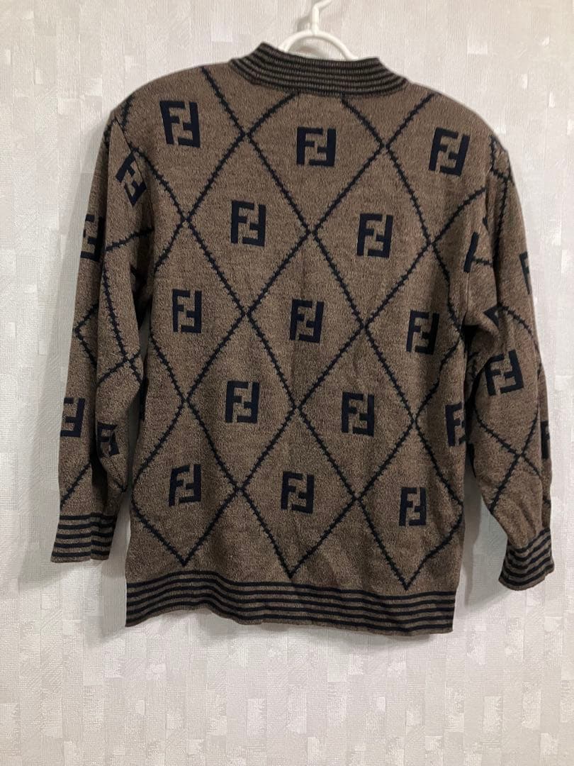 フェンディ　セーター　ニット　ズッカ柄　総柄　　FENDI 長袖　ヴィンテージ