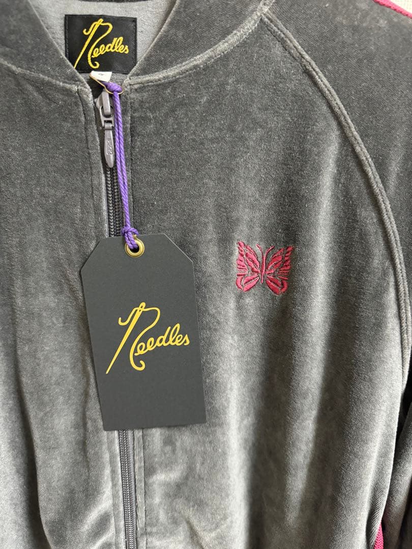 Needlesベロア ジャージ S グレー/赤