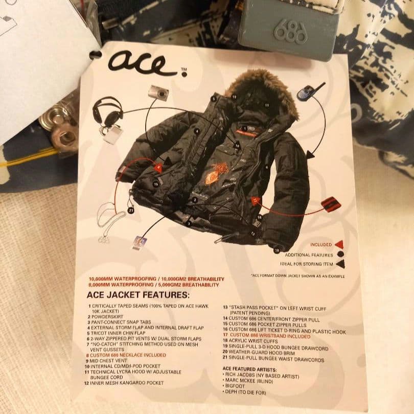 686 ACE KINGS スノーボードウェア Lサイズ アクセ付き【新古】