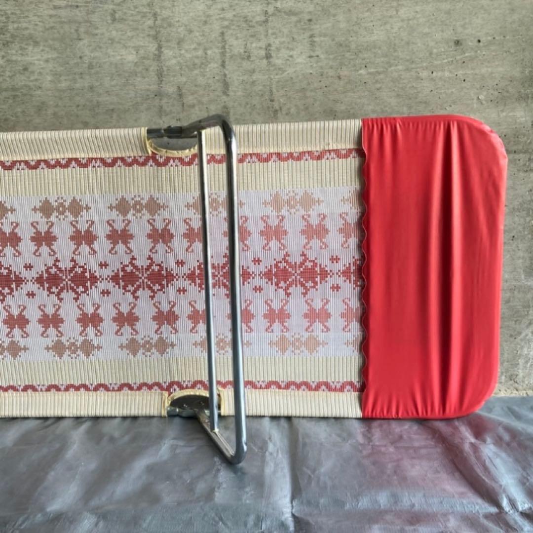 アルプス サマーベッド ボンボン リクライニング 折り畳み 赤 昭和レトロ 新品