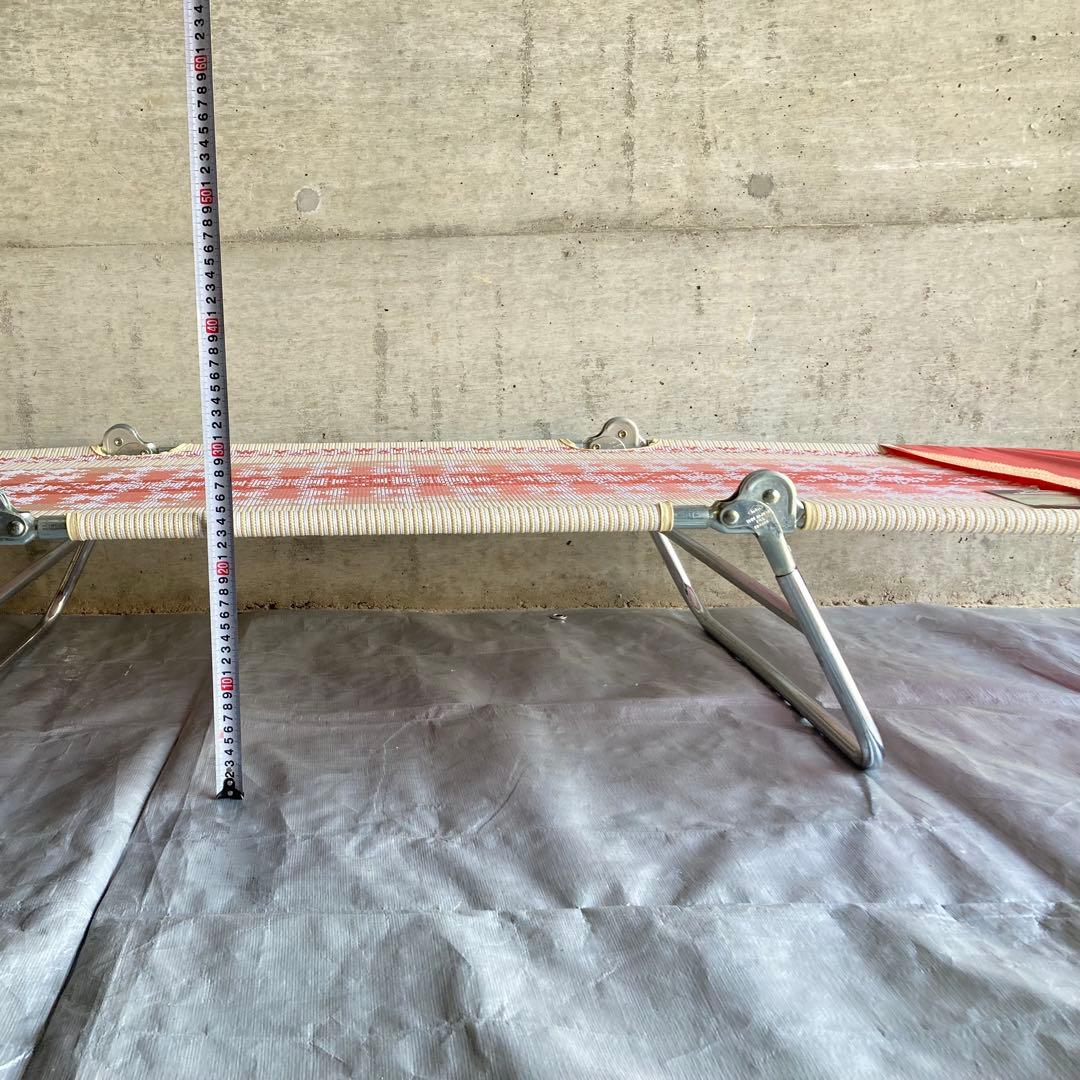 アルプス サマーベッド ボンボン リクライニング 折り畳み 赤 昭和レトロ 新品