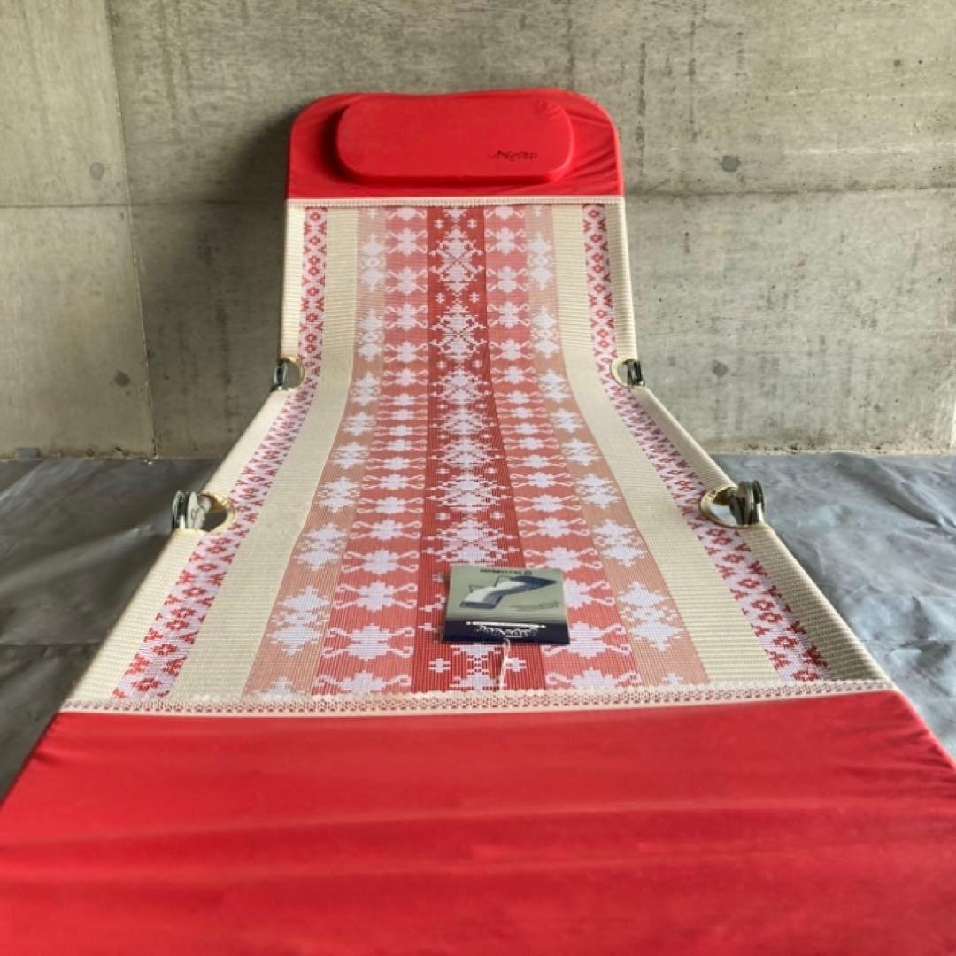 アルプス サマーベッド ボンボン リクライニング 折り畳み 赤 昭和レトロ 新品