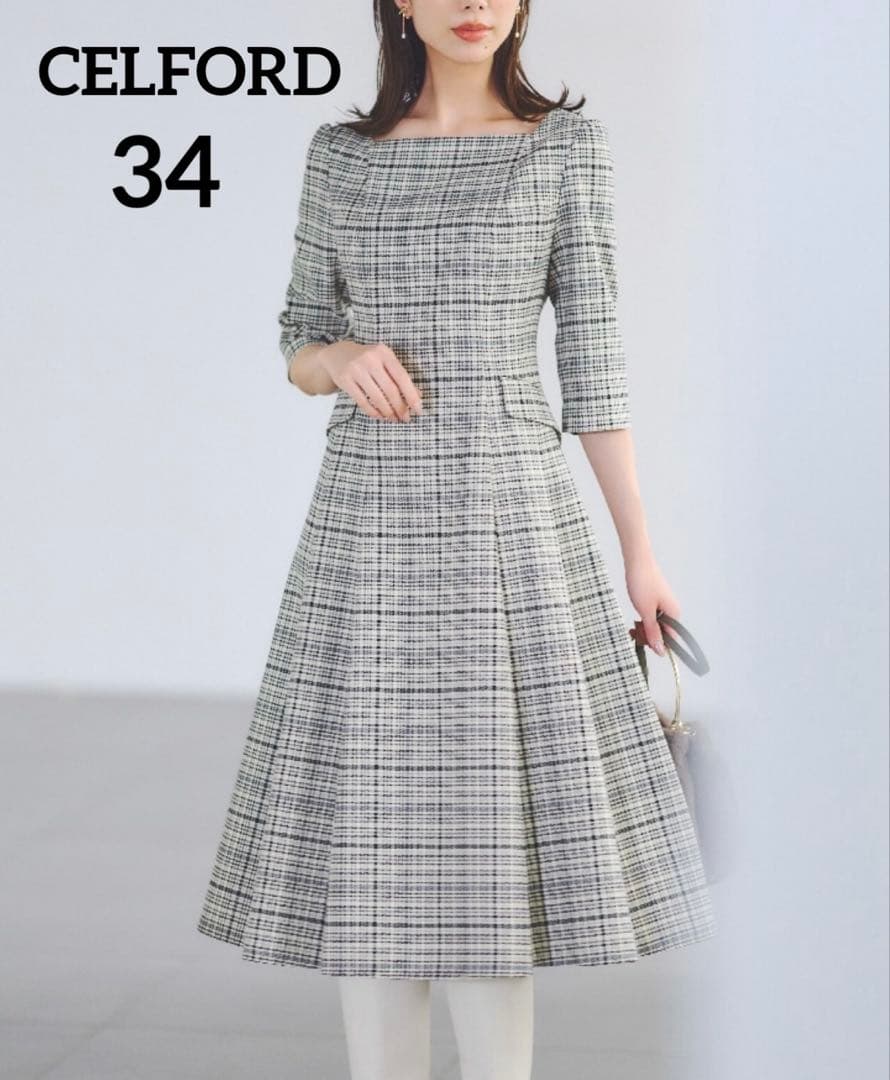 セルフォード トリプルクロス フレアワンピース Aライン 厚手34
