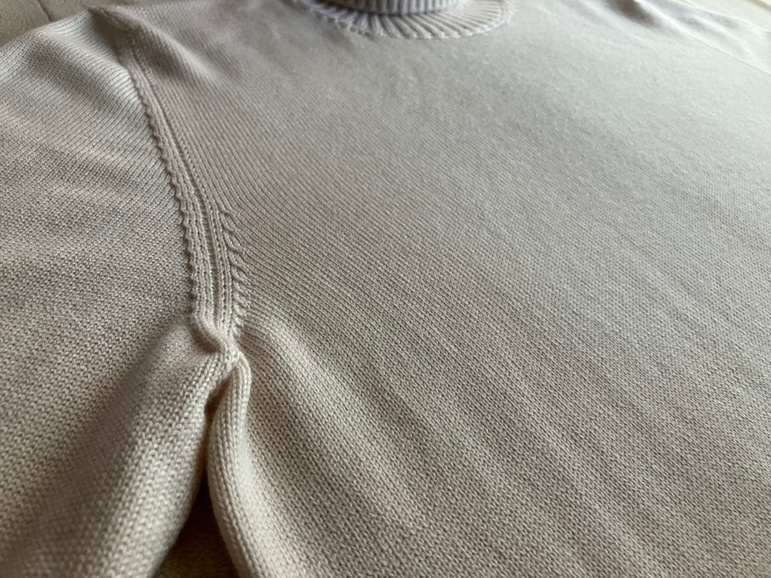 Drumohr メリノウール 8G タートルネックニット オフホワイト 48