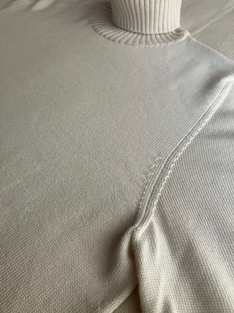 Drumohr メリノウール 8G タートルネックニット オフホワイト 48