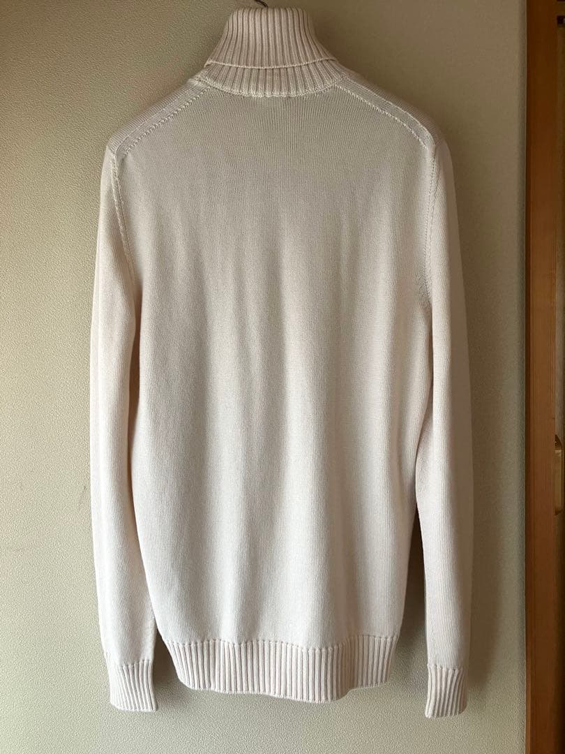 Drumohr メリノウール 8G タートルネックニット オフホワイト 48