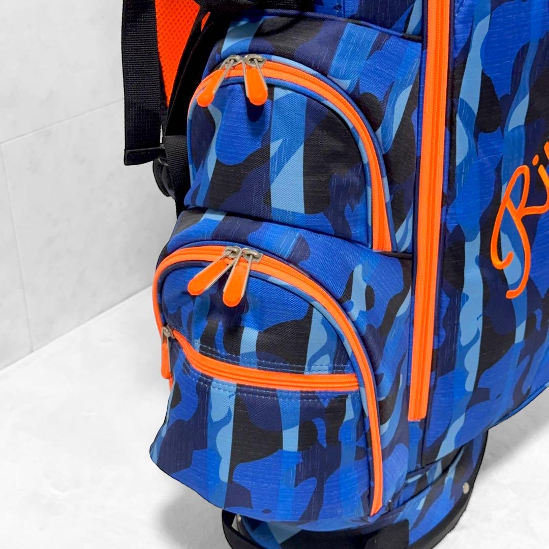 【美品】Riviera キャディバッグ ネイビー/オレンジ 迷彩