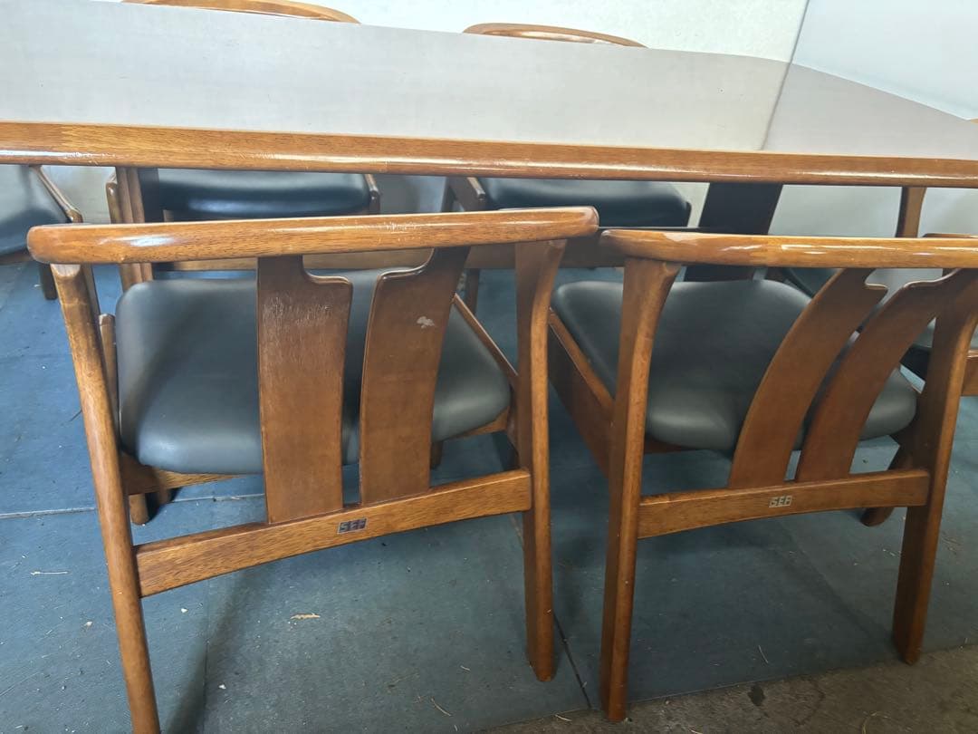 ダークブラウン木製ダイニングテーブルと椅子6脚セット 岐阜県揖斐郡池田町まで