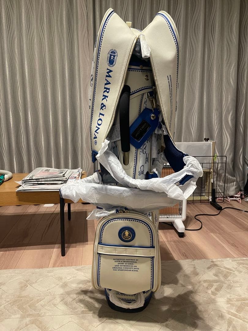 MARK & LONA キャディバッグ ホワイト/ブルー