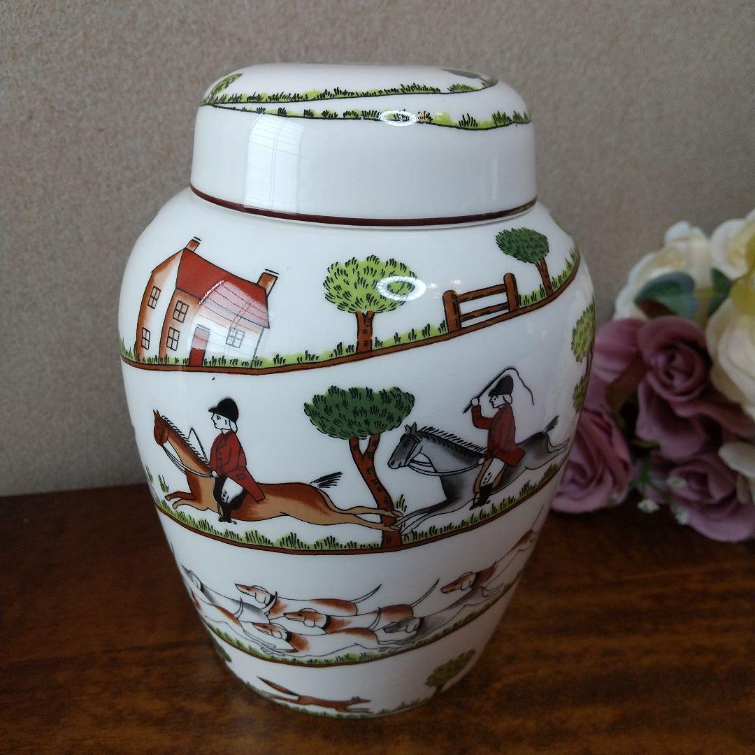 美品 クラウンスタッフォードシャー ハンティングシーン ジンジャージャー 大