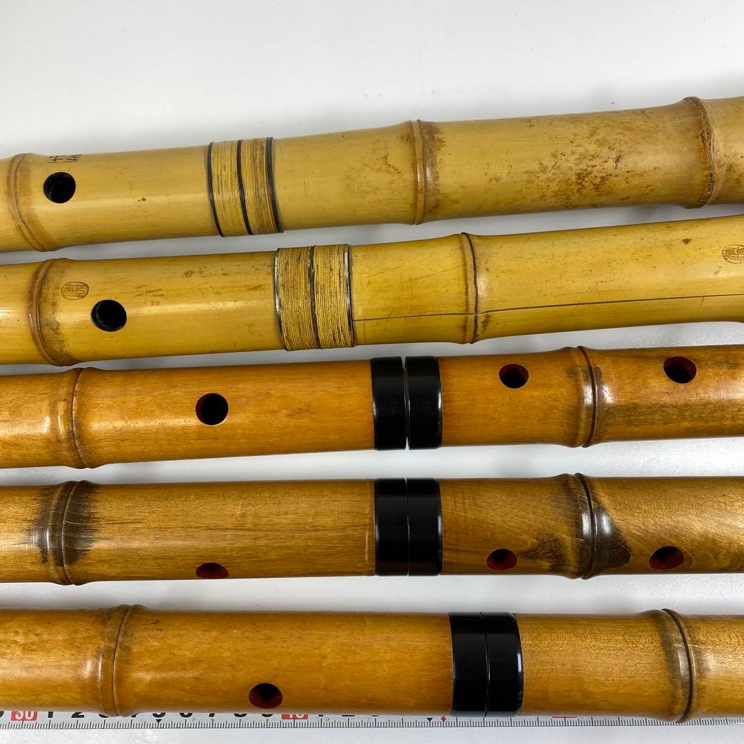 銀三線　尺八等　5本　共箱　トヒサル　東な7-0319①