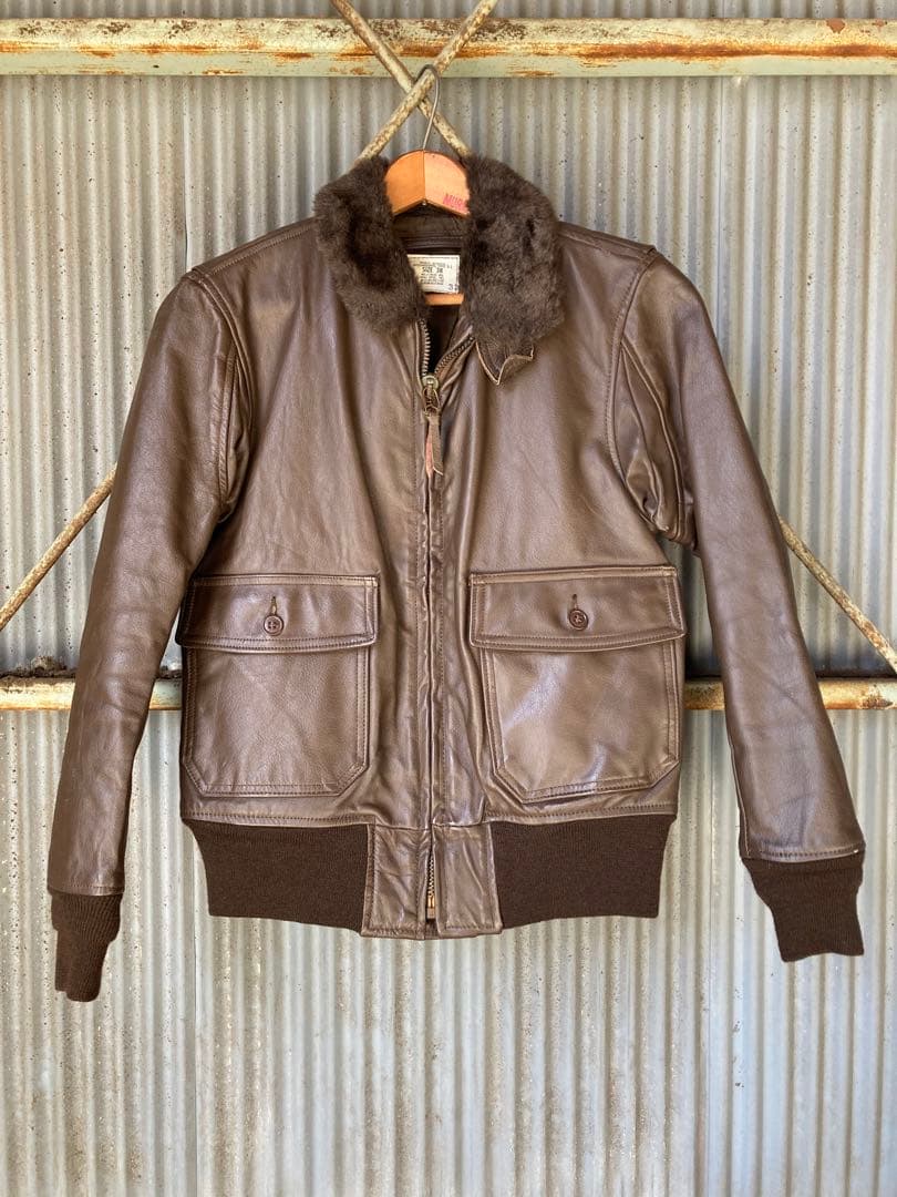 G-1 フライトジャケット 米軍 実物 USA ビンテージ 80s USN 80s 米軍 USN G-1 ジャケット | レザー - 札幌 ビンテージ 古着屋