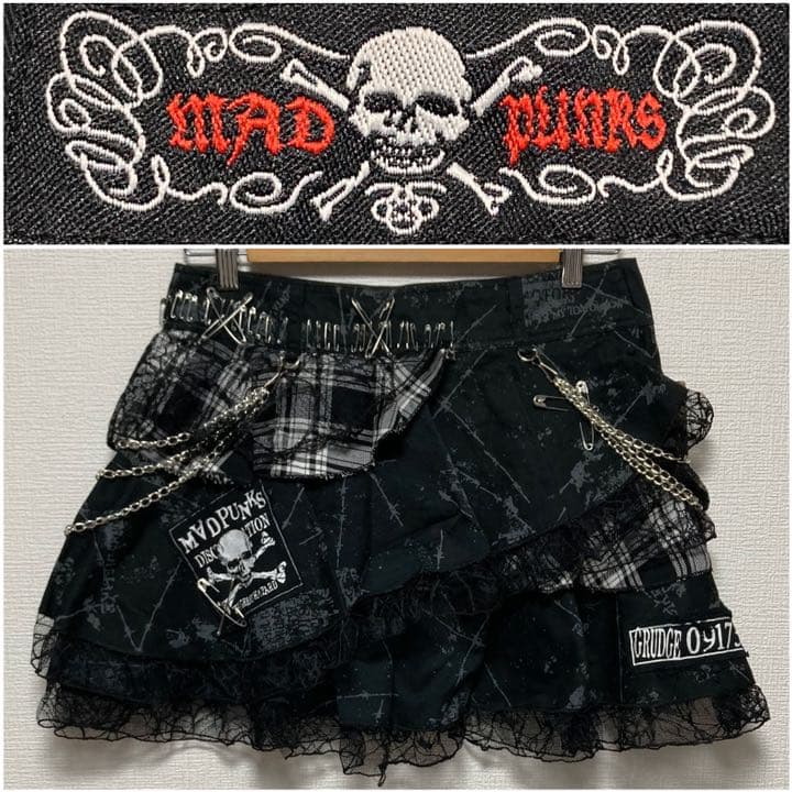 MAD GIRL スカート MAD PUNKS 新品 パンク 安全ピン チェーン - メルカリ