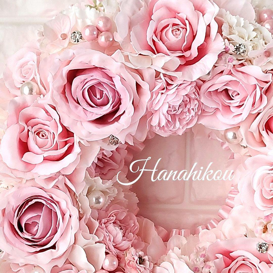 ピンクローズとラナンキュラスの豪華スウィート特大リース♪♪