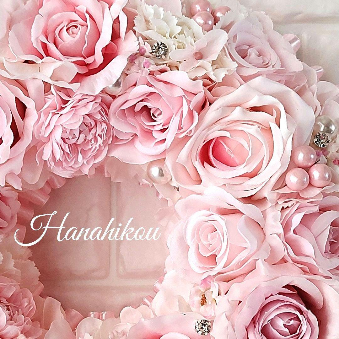 ピンクローズとラナンキュラスの豪華スウィート特大リース♪♪